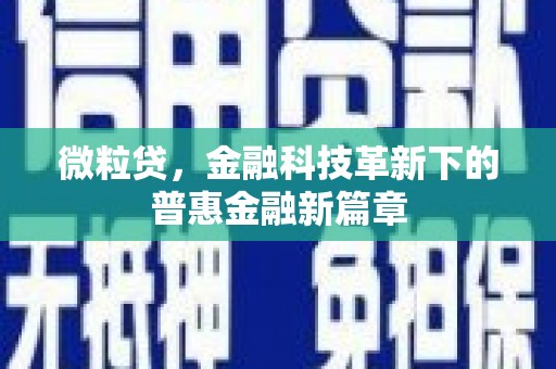 拉孜微粒贷，金融科技革新下的普惠金融新篇章