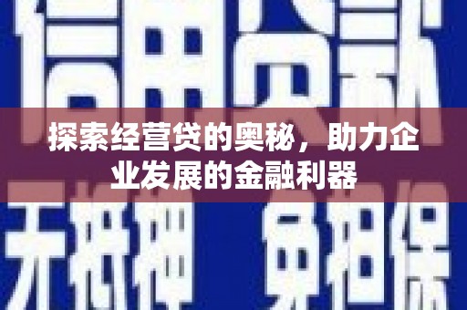 拉孜探索经营贷的奥秘，助力企业发展的金融利器