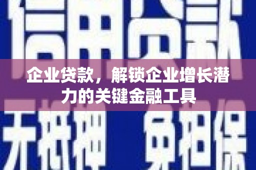 拉孜企业贷款，解锁企业增长潜力的关键金融工具