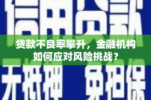 拉孜贷款不良率攀升，金融机构如何应对风险挑战？
