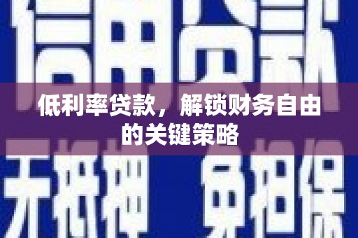 拉孜低利率贷款，解锁财务自由的关键策略
