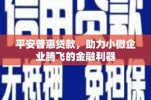 拉孜平安普惠贷款，助力小微企业腾飞的金融利器