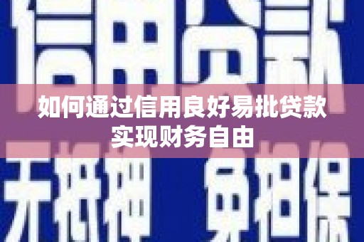 拉孜如何通过信用良好易批贷款实现财务自由