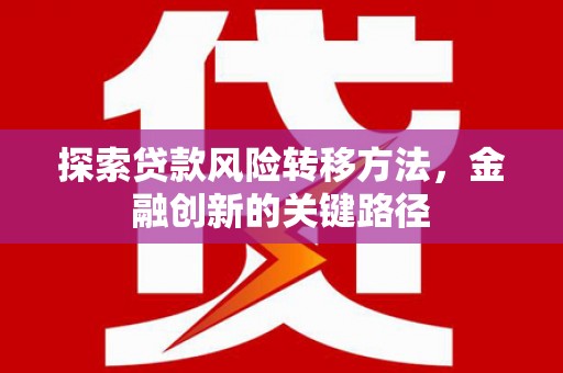 拉孜探索贷款风险转移方法，金融创新的关键路径